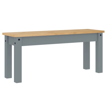Banchetă de bucătărie Panama, gri, 105x30x45 cm, lemn masiv pin - Img 2