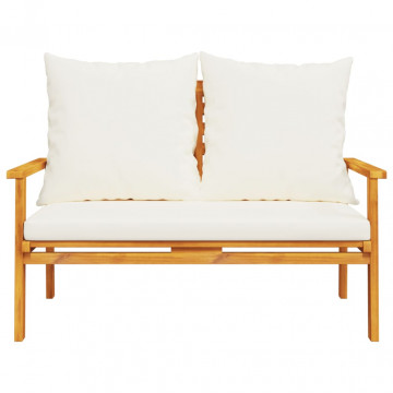 Banchetă de grădină cu pernă, 120 cm, lemn masiv de acacia - Img 4