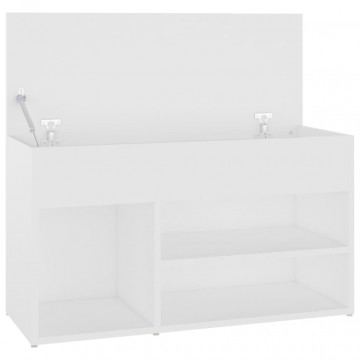 Banchetă pantofar, alb, 80x30x45 cm, PAL - Img 6