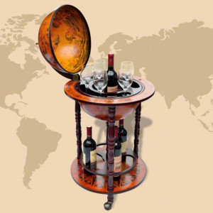 Bar tip glob pământesc stativ sticle de vin, lemn de eucalipt - Img 4