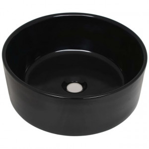 Bazin chiuvetă ceramic, Rotund Negru 40x15 cm - Img 2