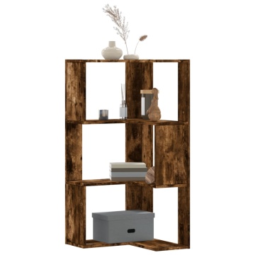 Bibliotecă 3 niveluri stejar fumuriu 50x50x102cm lemn prelucrat - Img 2