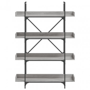 Bibliotecă 4 niveluri gri sonoma 100x33x145,5 cm lemn prelucrat - Img 3