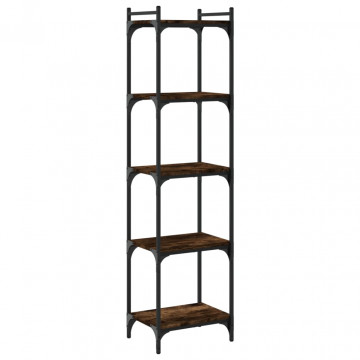 Bibliotecă 5 niveluri stejar afumat 40x30x154 cm lemn prelucrat - Img 5