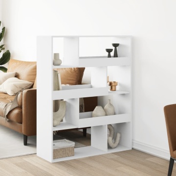 Bibliotecă, alb, 100x33x125,5 cm, lemn prelucrat - Img 1