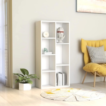 Bibliotecă, alb, 50x25x106 cm, lemn prelucrat - Img 1