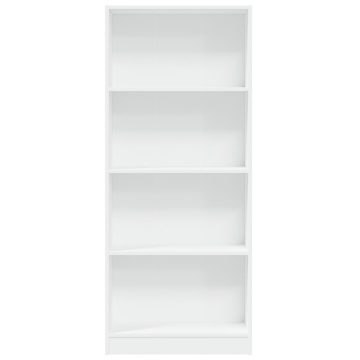 Bibliotecă, alb, 60x24x143 cm, lemn prelucrat - Img 4