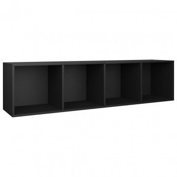 Bibliotecă/Comodă TV, negru, 36 x 30 x 143 cm, PAL - Img 7