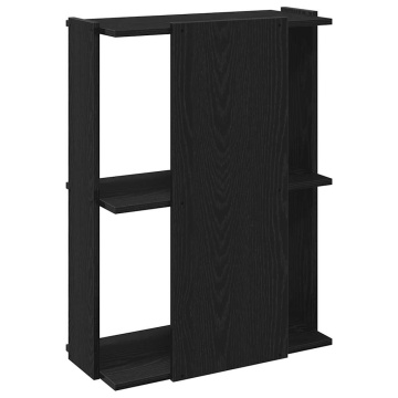 Bibliotecă cu 3 etaje, negru, 60x30x80 cm, lemn de prelucrare - Img 5