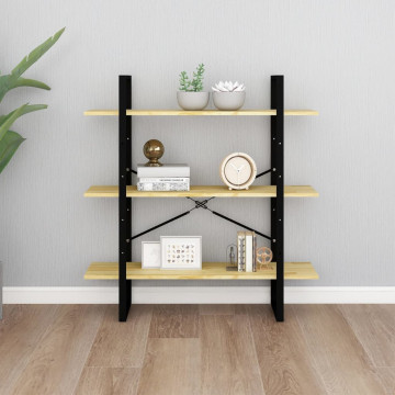 Bibliotecă cu 3 rafturi, 100x30x105 cm, lemn masiv de pin - Img 4
