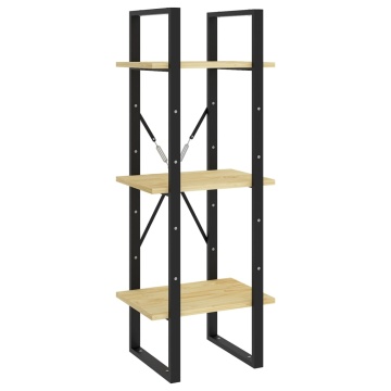 Bibliotecă cu 3 rafturi, 40x30x105 cm, lemn masiv de pin - Img 2