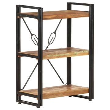 Bibliotecă cu 3 rafturi, 60x30x80 cm, lemn masiv reciclat - Img 6