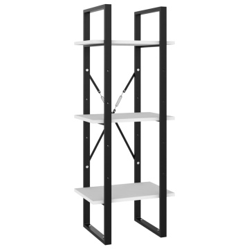 Bibliotecă cu 3 rafturi, alb, 40x30x105 cm, PAL - Img 2