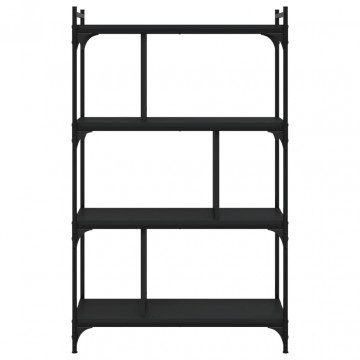 Bibliotecă cu 4 niveluri, negru, 76x32x123 cm, lemn prelucrat - Img 4