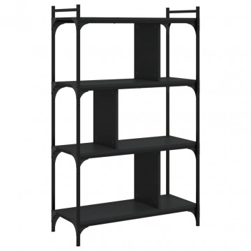 Bibliotecă cu 4 niveluri, negru, 76x32x123 cm, lemn prelucrat - Img 5