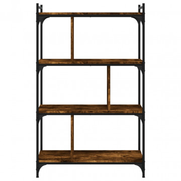 Bibliotecă cu 4 niveluri, stejar fumuriu, 76x32x123 cm, lemn - Img 4