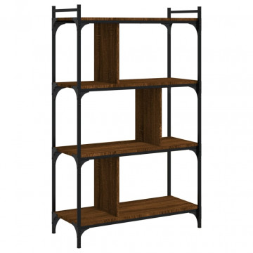 Bibliotecă cu 4 niveluri stejar maro 76x32x123 cm lemn compozit - Img 2