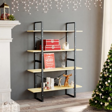 Bibliotecă cu 4 rafturi, 100x30x140 cm, lemn masiv de pin - Img 1
