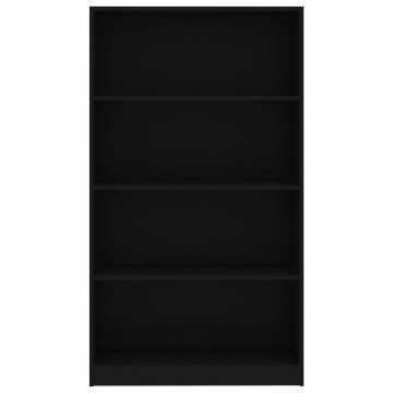 Bibliotecă cu 4 rafturi, negru, 80 x 24 x 142 cm, PAL - Img 4