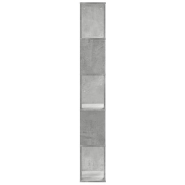 Bibliotecă cu 5 niveluri gri beton 45x23,5x162,5 cm lemn - Img 4