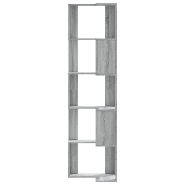 Bibliotecă cu 5 niveluri gri sonoma 50x50x179 cm lemn prelucrat - Img 4