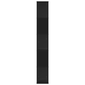 Bibliotecă cu 5 niveluri negru 45x23,5x162,5 cm lemn prelucrat - Img 4
