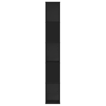 Bibliotecă cu 5 niveluri negru 80,5x23,5x162,5cm lemn prelucrat - Img 4