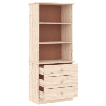 Bibliotecă cu sertare „ALTA”, 60x35x142 cm, lemn masiv de pin - Img 4