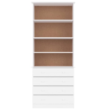 Bibliotecă cu sertare „ALTA” alb 77x35x186,5 cm lemn masiv pin - Img 3