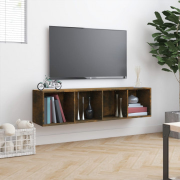 Bibliotecă/dulap TV stejar fumuriu 143x30x36 cm lemn prelucrat - Img 4