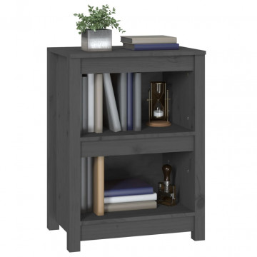 Bibliotecă, gri, 50x35x68 cm, lemn masiv de pin - Img 4