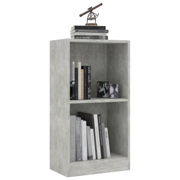 Bibliotecă, gri beton, 40x24x75 cm, lemn prelucrat - Img 3