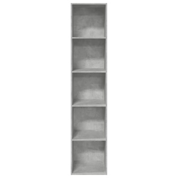 Bibliotecă, gri beton, 40x30x189 cm, lemn prelucrat - Img 4