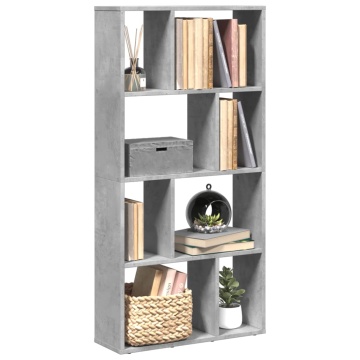 Bibliotecă, gri beton, 60x20x120 cm, lemn prelucrat - Img 1