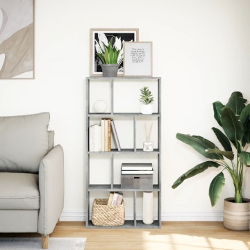 Bibliotecă, gri beton, 60x20x120 cm, lemn prelucrat - Img 3