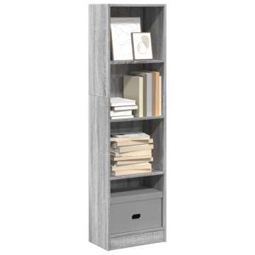 Bibliotecă, gri sonoma, 40x24x143 cm, lemn prelucrat - Img 1