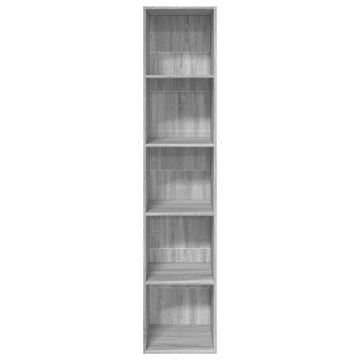 Bibliotecă, gri sonoma, 40x30x189 cm, lemn prelucrat - Img 4