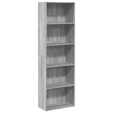 Bibliotecă, gri sonoma, 60x30x189 cm, lemn prelucrat - Img 2