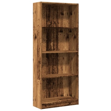Bibliotecă, lemn vechi, 60x24x143 cm, lemn prelucrat - Img 2
