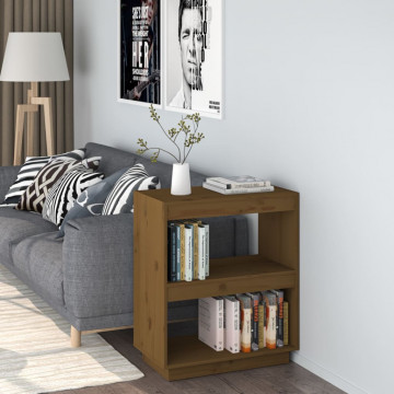 Bibliotecă, maro miere, 60x35x71 cm, lemn masiv de pin - Img 1