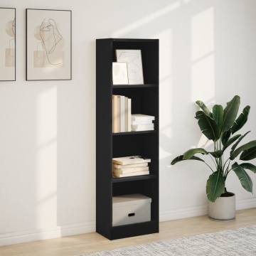 Bibliotecă, negru, 40x24x143 cm, lemn prelucrat - Img 3