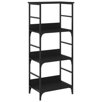 Bibliotecă, negru, 50x33x117,5 cm, lemn prelucrat - Img 2