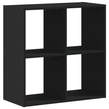 Bibliotecă, negru, 68,5x32x68,5 cm, lemn prelucrat - Img 2