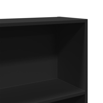 Bibliotecă, negru, 80x24x176 cm, lemn prelucrat - Img 6