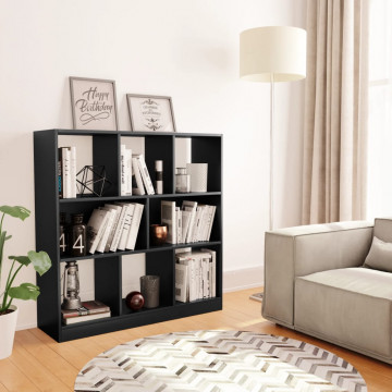 Bibliotecă, negru, 97,5x29,5x100 cm, PAL - Img 1