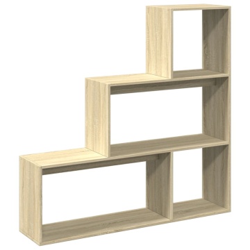 Bibliotecă/separator 3 niveluri stejar sonoma 123x29x123cm lemn - Img 6