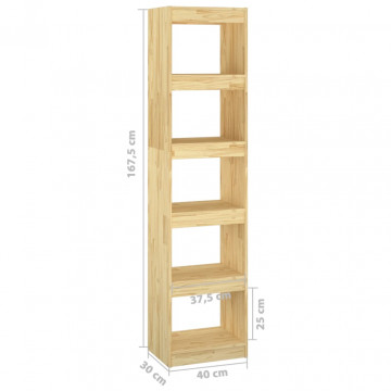 Bibliotecă/Separator cameră, 40x30x167,5 cm lemn masiv de pin - Img 7