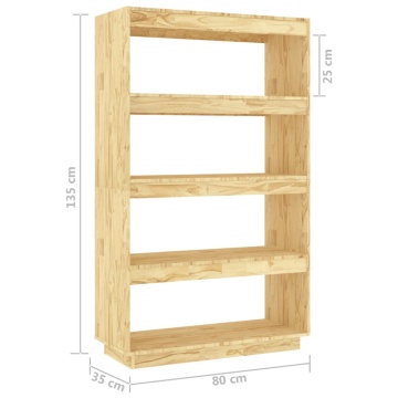 Bibliotecă/Separator cameră, 80x35x135 cm, lemn masiv pin - Img 7