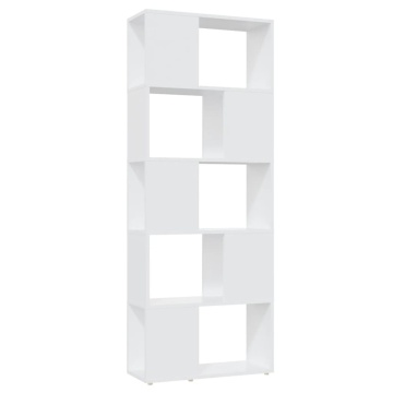 Bibliotecă/Separator cameră, alb, 60x24x155 cm, PAL - Img 2