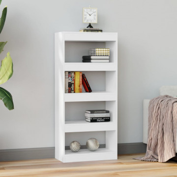Bibliotecă/Separator cameră, alb, 60x30x135 cm, lemn prelucrat - Img 3